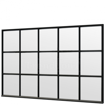 Steel Look raam 3405x2200mm zwart module E-03