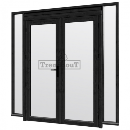 Steel Look raam 2230x2200mm zwart H-01 openslaande deuren