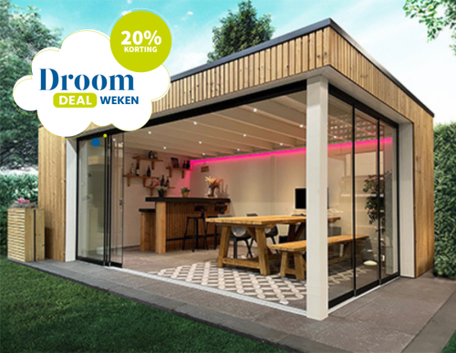 Trendhout Buitenverblijf Capri 4250x3750x2550mm (bxdxh) model links alleen constructie