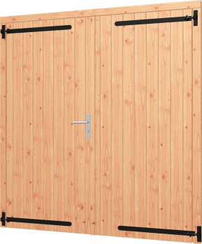 Opgeklampte deur dubbel onbehandeld 1760x1950mm + kozijn 1900x2020mm (zonder hang- en sluitwerk)
