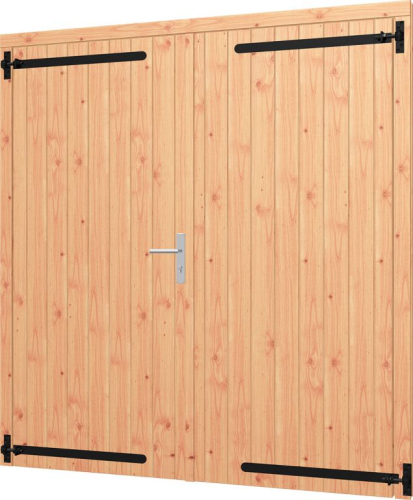 Opgeklampte deur dubbel onbehandeld 1760x1950mm + kozijn 1900x2020mm (zonder hang- en sluitwerk)
