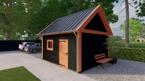 Trendhout Zadeldak Select Landelijk 5500x5000x4500mm (bxdxh)