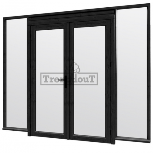 Steel Look raam 2760x2200mm zwart C-01 openslaande deuren