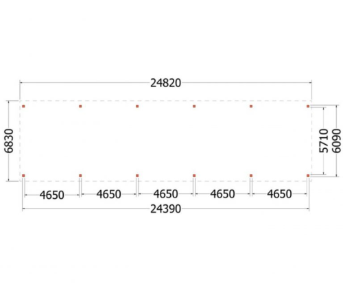 Trendhout Zadeldak Select Landelijk 24850x6800x4950mm (bxdxh)